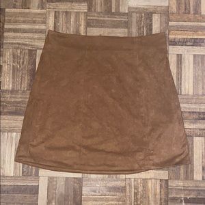 Suede mini skirt
